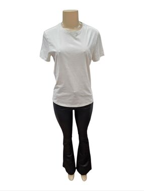 Theory Womens Gray White Classic Crew T-Shirt Size S/M